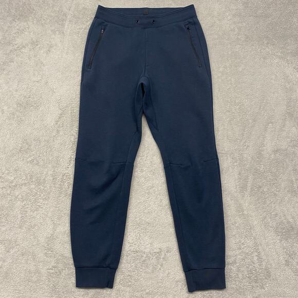Uniqlo Pants Mens Medium Joggers Pull On Gym Lounge‎ Active Navy - Picture 1 of 8